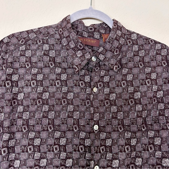 Mens TORI RICHARD Aloha Brown Geo. Hawaii Button-Up Shirt Cotton
Lawn Sz L - Picture 3 of 8